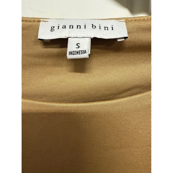 Gianni Bini Carmel Brown Crew Short Sleeve Bodysuit Thong Back Shape wear size s - Picture 7 of 7